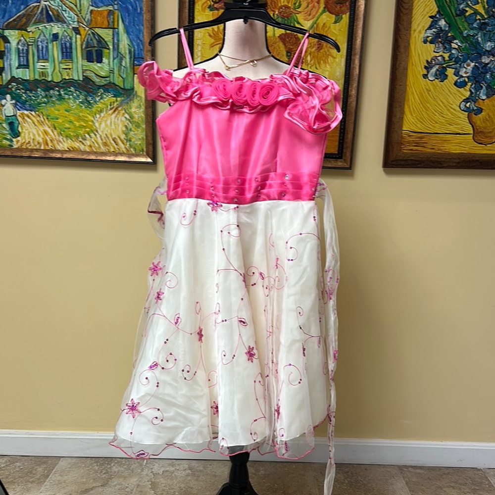 Pink and White Floral Dress